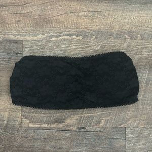 Black Lace Bralette Bandeau with Removable Pads - Size M/L